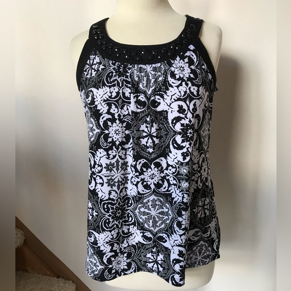 Black & White Carole Little shirt, size L